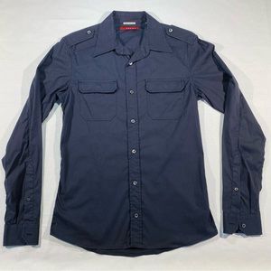 Prada Mens button down navy blue shirt - Size 39 (Medium)